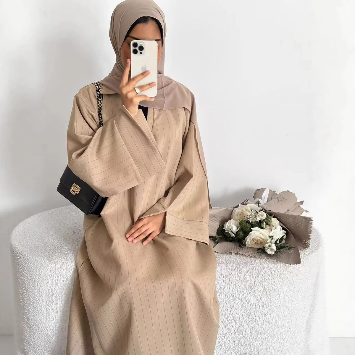 Eid Abaya Women Dress Kaftan Jalabiya striped Party Muslim Dubai Vestidos Largo Ramadan Morocco Caftan long Robe Abayas 2026