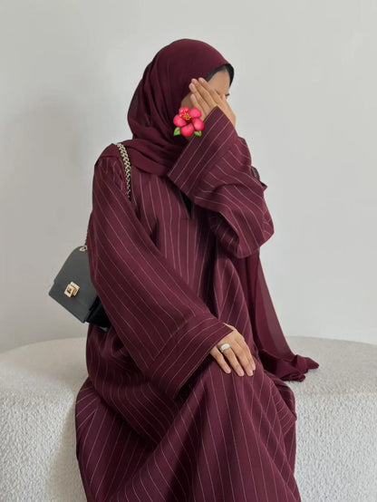 Eid Abaya Women Dress Kaftan Jalabiya striped Party Muslim Dubai Vestidos Largo Ramadan Morocco Caftan long Robe Abayas 2026