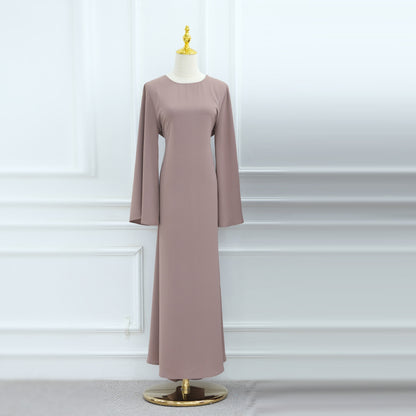 Simple Solid Color Dress Abaya