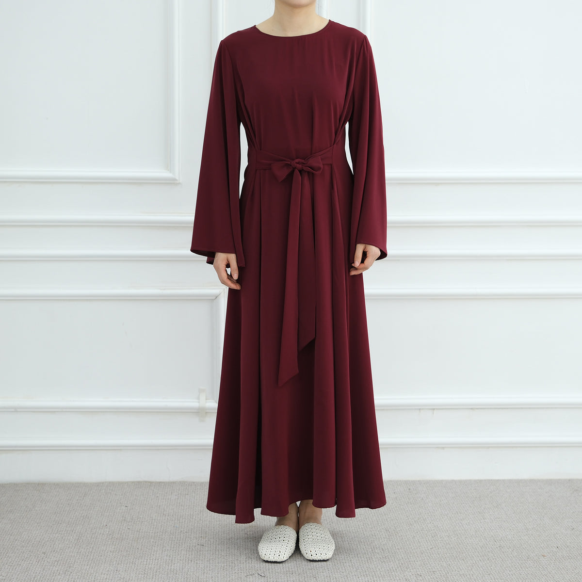 Simple Solid Color Dress Abaya