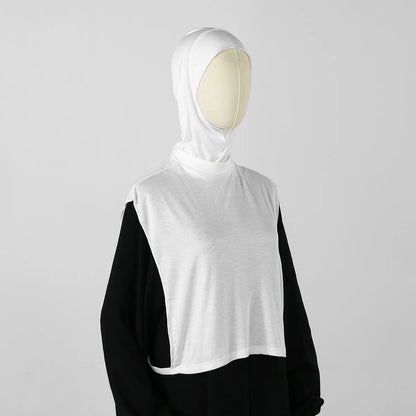 Muslim Instant Hijab with Fake Collar for Woman Jersey Headwrap collar Abayas Islamic Sport Headscarf Turbans Modal Turban