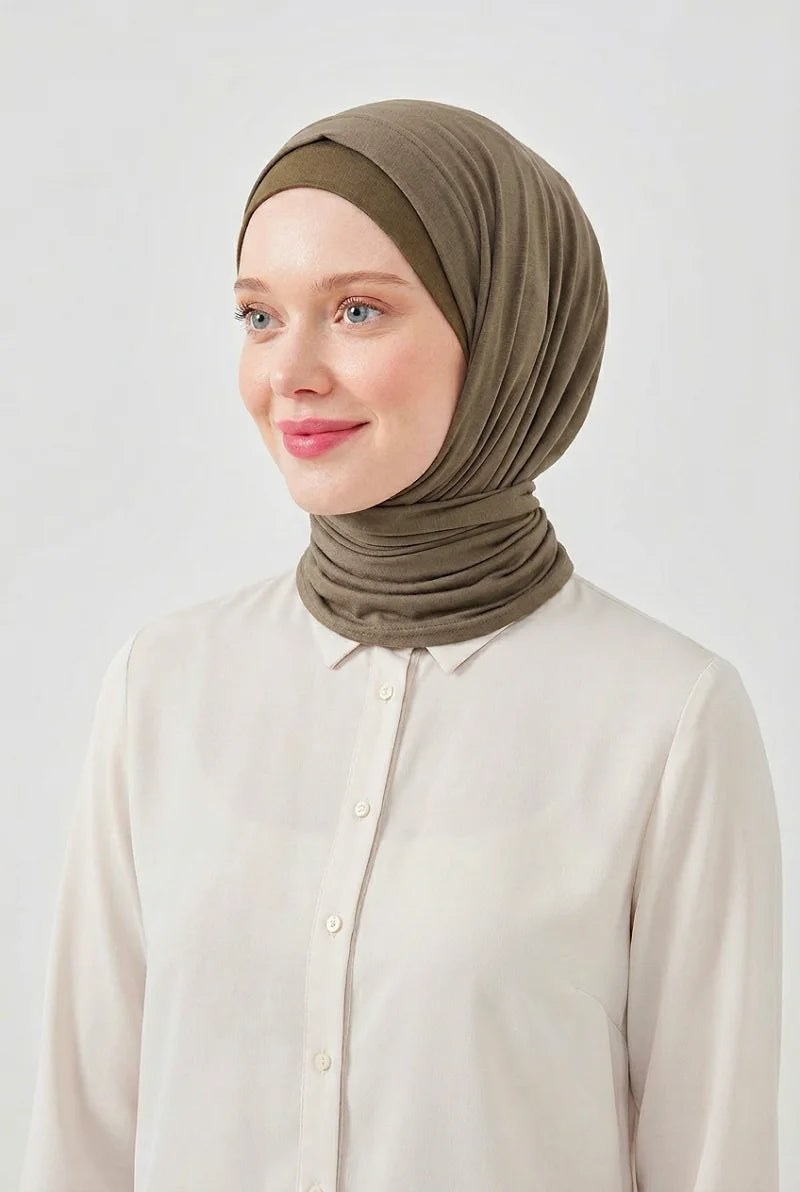 New Cotton Jersey Instant Hijab Tie Back Sport Headscarf For Women Elastic Head Wrap Muslim Scarf Shawl Islamic Headband Turban
