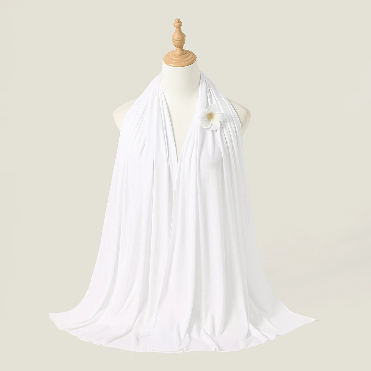 Hot on Ins Jersey Modal Scarf Hijab for Woman Muslim Solid Color Long Shawls and Flower pins group Islam Soft Mujer Headwraps
