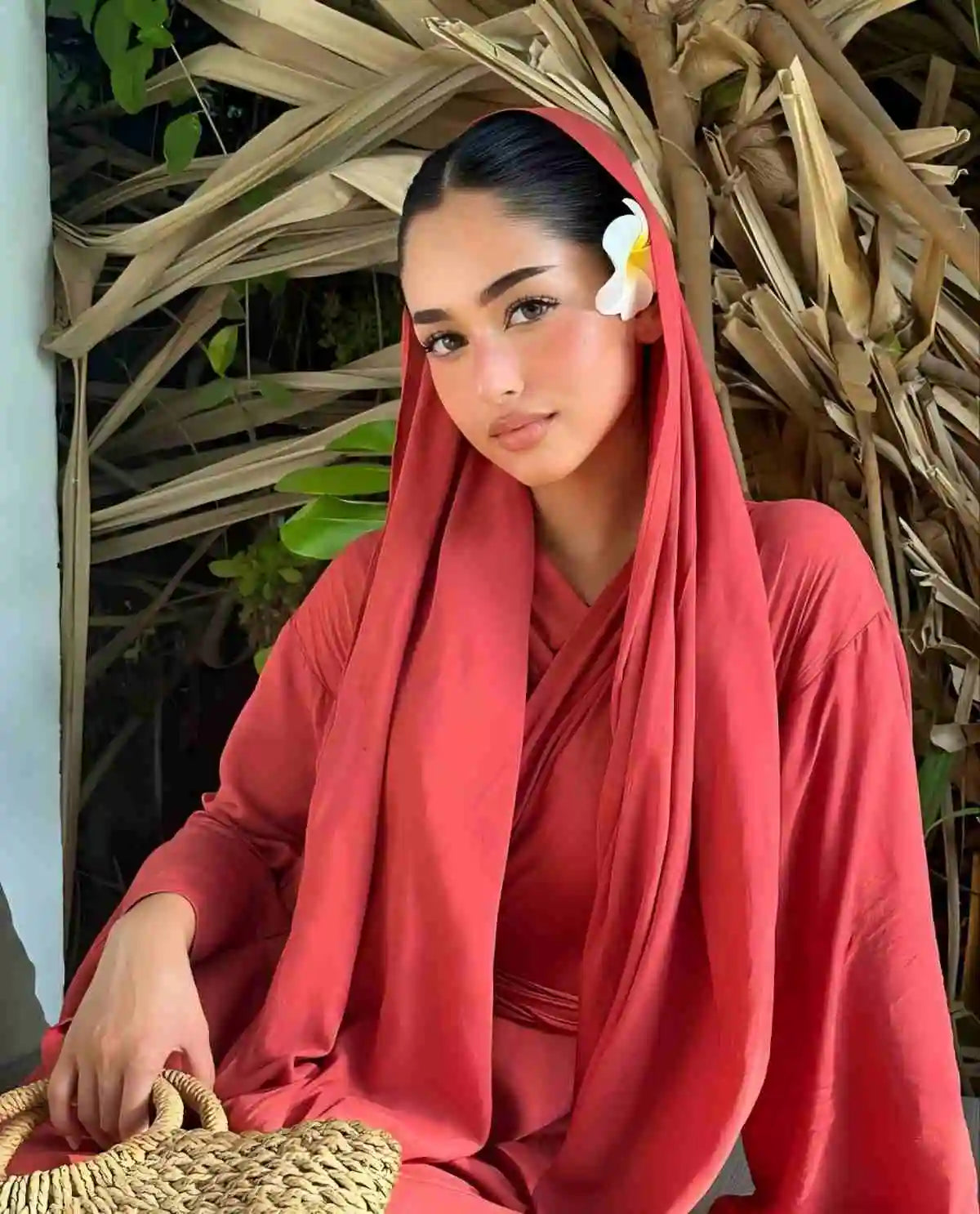 Hot on Ins Jersey Modal Scarf Hijab for Woman Muslim Solid Color Long Shawls and Flower pins group Islam Soft Mujer Headwraps
