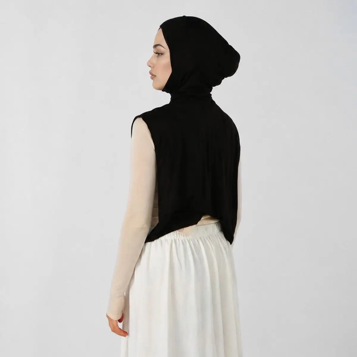 Muslim Instant Hijab with Fake Collar for Woman Jersey Headwrap collar Abayas Islamic Sport Headscarf Turbans Modal Turban