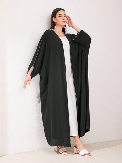 Al Najma Women'S Color Block Contrast Stitch Arabian Modest Arabian Abaya